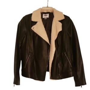 Old Navy black faux leather moto jacket